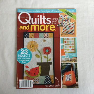 Better Homes & Gardens Quilts More Summer 2014 Pillows Baby Tote 23 Projects-image