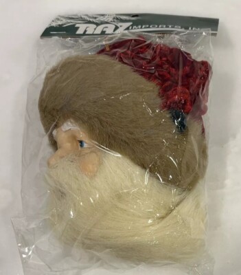 Vintage Style Christmas Raz Imports Classic Santa Claus Face Ornament NWT-image