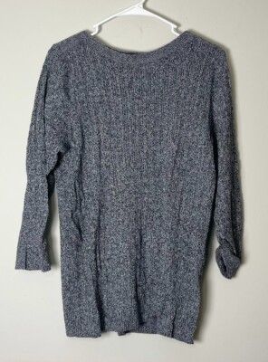 Kim Rogers 1x Sweater Gray Cozy Comfort Minimalist Loungewear Pullover Rib Knit-image