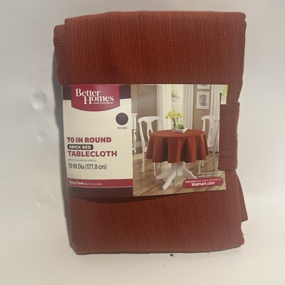 Mainstays 70 inches round fabric red Tablecloth  machine washable NEW-image