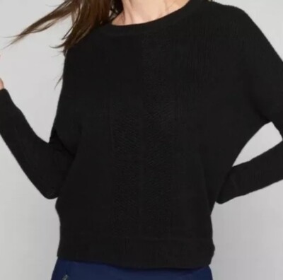 Athleta Habitat Pullover Sweater Wool Cashmere  Cozy Comfort/Style Black XS-image