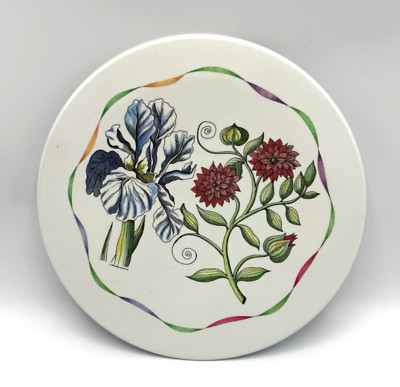 Vintage Melamine Trivet Floral Made in Italy Design Imports LTD. Providence R.I.-image