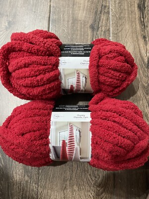 Mainstays Chenille Chunky Yarn Really Red 2112003-RR RN#52469 Lot of 2-image