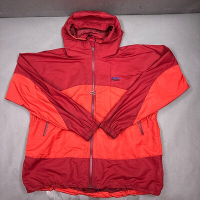 Vintage Patagonia Jacket Mens Large Red Essenshell Hooded Rain Wind Regulator-image