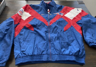 Vintage NFL New England Patriots Mens Reebok Pro Line Wind Breaker Zip Jacket-XL-image