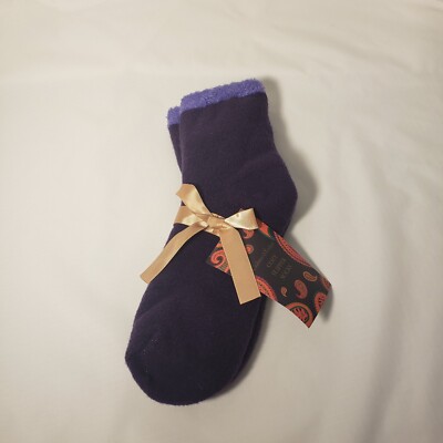 Crabtree & Evelyn Cozy Slipper Socks Purple VERY SOFT AND COMFORTABLE NEW-image