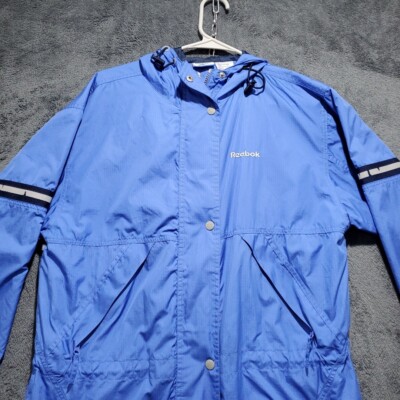 Vintage Blue Reebok Hooded Nylon Windbreaker Mens Size XS-image