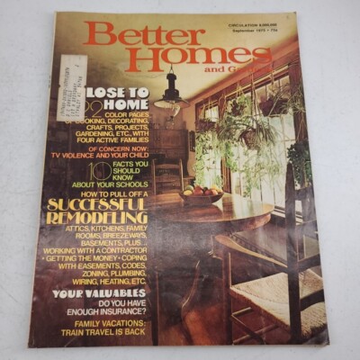 Better Homes and Gardens Magazine September 1975 Successful Remodeling Travel-image