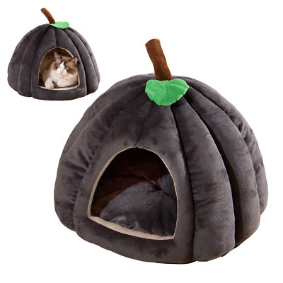 Pet Bed for Seasons Good Health Cozy Semi-enclosed Pumpkin Cats Dogs Comfort Cat-image
