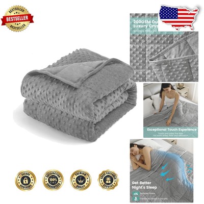 Cozy Crystal Velvet Minky Dot Weighted Blanket for Adults - All-Season Comfort-image