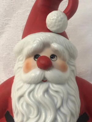 Vintage Trim Shoppe Santa Claus Wind Up Musical Figurine works see video-image