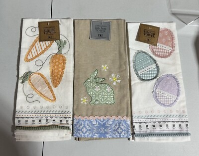 DII Design Imports Easter Kitchen Three Kitchen Towel Set  18”x28”-image