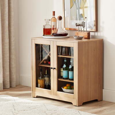 Better Homes & Gardens Aster Bar Cabinet with Solid Wood Frame-image