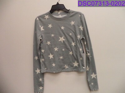 Women's Small BP. Star Print Long Sleeve Cozy Thermal Shirt Gray15