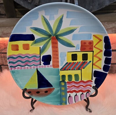 Vintage Pier One Hand Painted In ITALY Large Platter 14