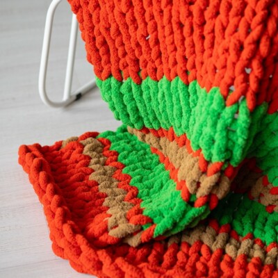 A very cozy, colorful chenille blanket, a housewarming gift. Free Shipping World-image