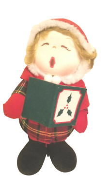 Vintage Christmas Wind Up Animated Musical Caroler  - Girl-image