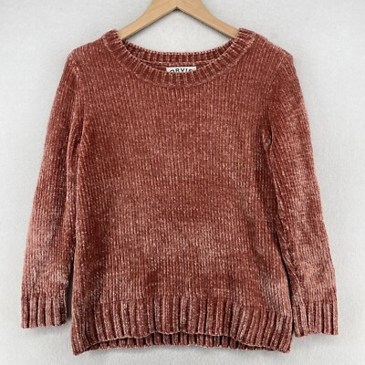 ORVIS Sweater Womens S Plush Soft Chenille Pullover Jumper Cozy Outdoor Pink-image
