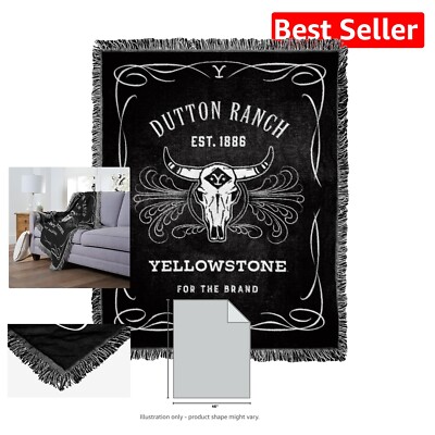 Soft 100% Acrylic Yellowstone Jacquard Throw Blanket, 46