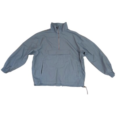 XL Vintage Court Square Nylon Jacket, Blue Lightweight Windbreaker Zip Pocket-image
