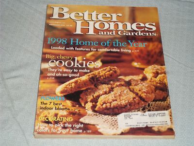 1998 NOVEMBER BETTER HOMES & GARDENS MAGAZINE - BIG CHEWY COOKIES COVER - H 4091-image