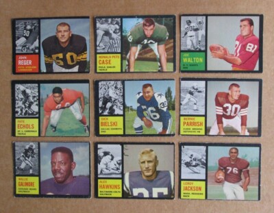 1962 TOPPS FOOTBALL CARD SINGLES COMPLETE YOUR SET PICK CHOOSE UPDATED 5/27-image