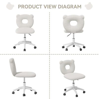 Cozy Bear Shaped Back PU Leather Home Office Chair for Comfort and Style-image