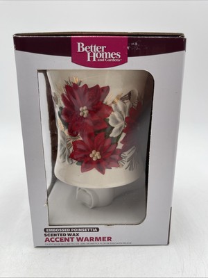 Better Homes & Gardens Embossed Poinsettia Scented Wax Warmer Christmas-image