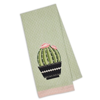 Cotton Kitchen Dish Towel - Southwest Flowering Cactus 18x28 from Design Imports-image
