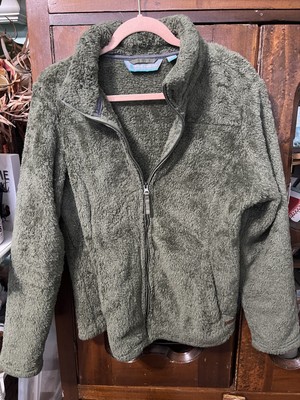 Free Country Green Fleece Full Zip Jacket Super Soft Cozy Comfort Lg-image