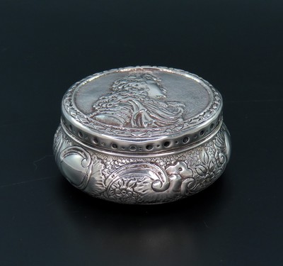 1887 Ornate German Sterling Silver Box English Import Marks King Louis XVI-image