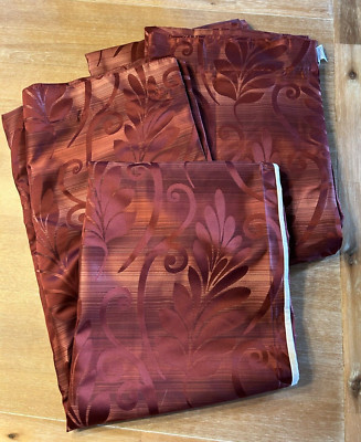 Pier 1 Imports Curtains Red Design 2 panels Lined Hidden Tabs 55 x 84