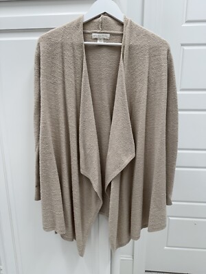 Barefoot Dreams Cozychic Lite Shawl Cardigan Large Beige Cozy Lounge-image
