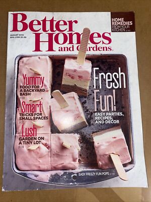 BETTER HOMES AND GARDENS MAGAZINE August 2015 RECIPES Garden Small Spaces DECOR-image