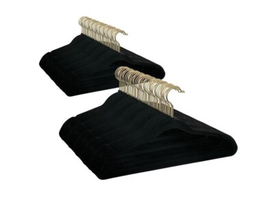 Better Homes & Gardens Velvet Clothing Hangers, 100 Pack, Black, Non-Slip, Space-image