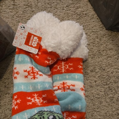 STAR WARS WOMENS COZY SLIPPER SOCKS SIZE 4-10 BLUE THICK SOFT WINTER THEME NEW-image