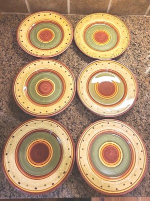 Pier 1 Etrusco Salad Plates  8” Made In Italy Set Of 6-image