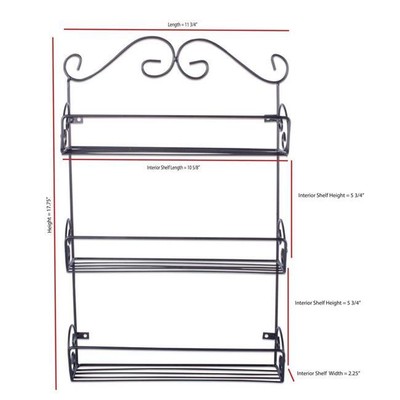 Design Imports Z01366 Black Pantry Spice Rack-image