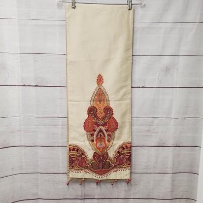 PIER 1 IMPORTS Table Runner Embroidered Spire India 13x72