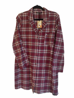 NWT - Pretty You London Cozy Cotton Plaid Nightshirt Plaid Comfort Loungewear L-image
