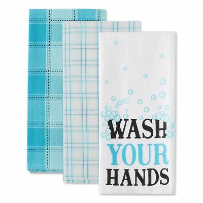 Design Imports CAMZ12669 Assorted Wash Your Hands Dishtowel Set of 3-image