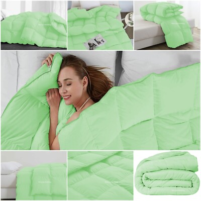 Superb Ultra Soft Goose Down Alternative Comforter Cal King Size Sage Solid-image