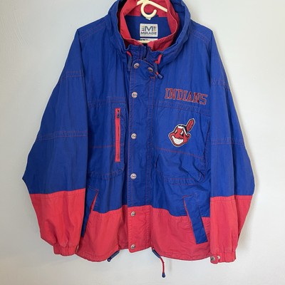Rare 1980’s Vintage Mirage Cleveland Indians Baseball Wind breaker Men’s Large  -image