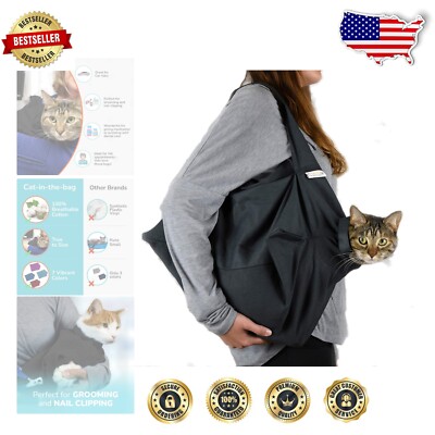 Cozy Comfort Carrier - Lightweight Charcoal Grey Cat Carrier Bag for Small Cats-image