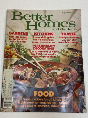 Better Homes and Gardens Magazine August 1980 Food Personality Decorating Travel-image