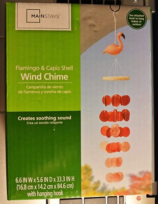 Mainstays Flamingo & Capiz Shell Wind Chime 33.3