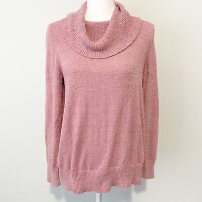 Croft & Barrow pink cozy chic cowl neck sweater small NWT soft-image