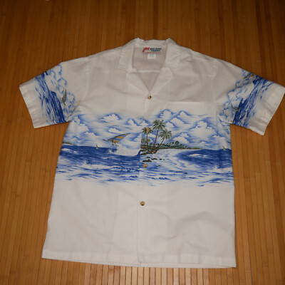 Vintage Malihini Hawaii M Aloha Shirt Made in USA Button Up S/S Wind Surf-image