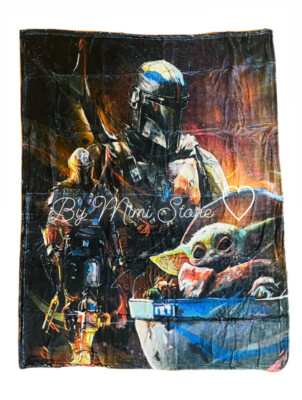 The Mandalorian Baby Yoda Soft & Cozy Fleece Throw Blanket 50 x 40 in ❤️-image