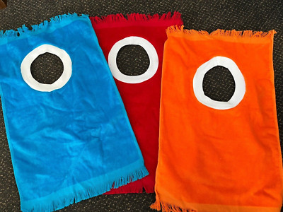Hand Towel Cotton Terry  Pull Over Head Bibs Fringed 14 Colors One Size-image